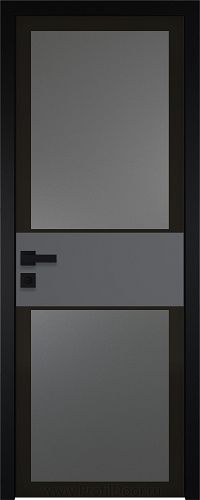 Дверь Profil Doors 5AGK вставка Серый матовый стекло Планибель графит черный прокрас кромка Black Edition