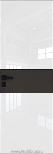 Дверь Profil Doors 5AGK кромка BLACK EDITION с 4-х сторон стекло Lacobel Белый лак вставка Чёрный Seidenmatt