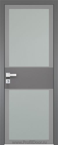 Дверь Profil Doors 5AGK вставка Грей стекло Мателюкс серый прокрас кромка Матовая алюминиевая