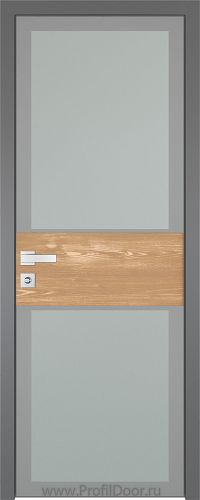 Дверь Profil Doors 5AGK вставка Каштан натуральный стекло Мателюкс серый прокрас кромка Матовая алюминиевая
