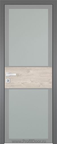 Дверь Profil Doors 5AGK вставка Каштан светлый стекло Мателюкс серый прокрас кромка Матовая алюминиевая