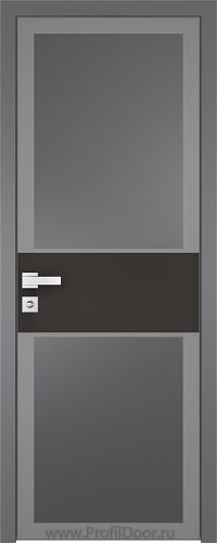 Дверь Profil Doors 5AGK вставка Черный Seidenmatt стекло Планибель графит серый прокрас кромка Матовая алюминиевая