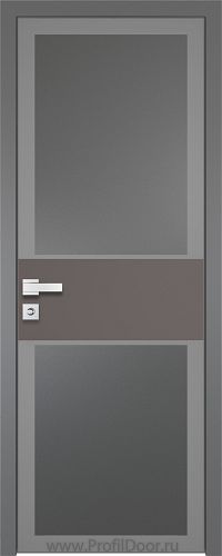 Дверь Profil Doors 5AGK вставка Какао матовый стекло Планибель графит серый прокрас кромка Матовая алюминиевая