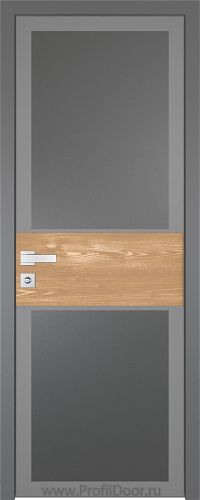 Дверь Profil Doors 5AGK вставка Каштан натуральный стекло Планибель графит серый прокрас кромка Матовая алюминиевая