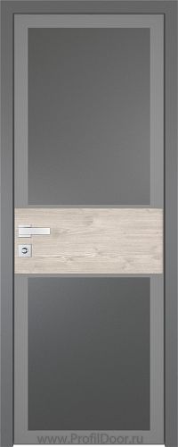 Дверь Profil Doors 5AGK вставка Каштан светлый стекло Планибель графит серый прокрас кромка Матовая алюминиевая