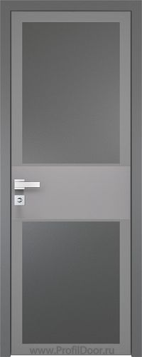 Дверь Profil Doors 5AGK вставка Манхэттен стекло Планибель графит серый прокрас кромка Матовая алюминиевая