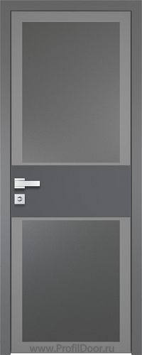 Дверь Profil Doors 5AGK вставка Серый матовый стекло Планибель графит серый прокрас кромка Матовая алюминиевая