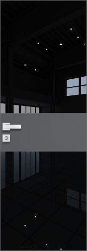 Дверь Profil Doors 5AGK кромка Матовый Алюминий с 4-х сторон стекло Lacobel Черный лак вставка Серый матовый