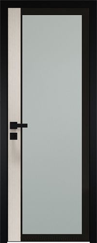Дверь Profil Doors 6AGK вставка Дуб SKY Белёный стекло Мателюкс черный прокрас кромка Black Edition