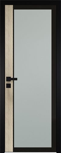 Дверь Profil Doors 6AGK вставка Дуб SKY Крем стекло Мателюкс черный прокрас кромка Black Edition