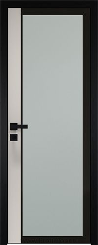 Дверь Profil Doors 6AGK вставка Магнолия Сатинат стекло Мателюкс черный прокрас кромка Black Edition