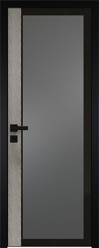 Дверь Profil Doors 6AGK вставка Дуб SKY Denim стекло Планибель графит черный прокрас кромка Black Edition