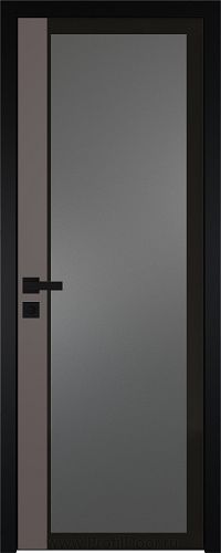 Дверь Profil Doors 6AGK вставка Какао матовый стекло Планибель графит черный прокрас кромка Black Edition