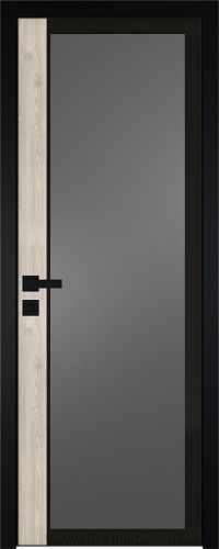 Дверь Profil Doors 6AGK вставка Каштан светлый стекло Планибель графит черный прокрас кромка Black Edition