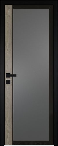 Дверь Profil Doors 6AGK вставка Каштан темный стекло Планибель графит черный прокрас кромка Black Edition
