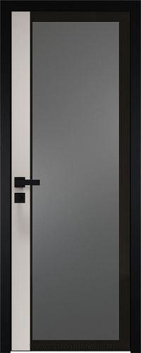 Дверь Profil Doors 6AGK вставка Магнолия Сатинат стекло Планибель графит черный прокрас кромка Black Edition