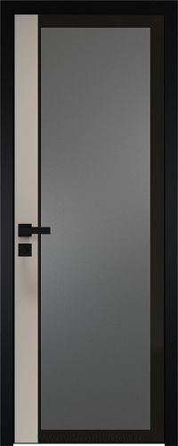 Дверь Profil Doors 6AGK вставка Санд стекло Планибель графит черный прокрас кромка Black Edition