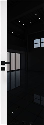 Дверь Profil Doors 6AGK кромка BLACK EDITION с 4-х сторон стекло Lacobel Черный лак вставка Аляска
