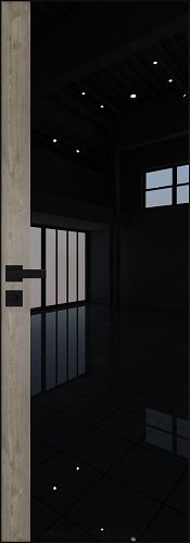 Дверь Profil Doors 6AGK кромка BLACK EDITION с 4-х сторон стекло Lacobel Черный лак вставка Каштан Темный
