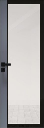 Дверь Profil Doors 6AGK кромка BLACK EDITION с 4-х сторон стекло Прозрачное черный прокрас вставка Антрацит