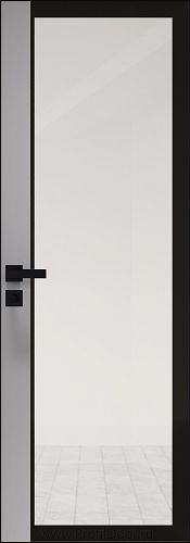 Дверь Profil Doors 6AGK кромка BLACK EDITION с 4-х сторон стекло Прозрачное черный прокрас вставка Манхэттен