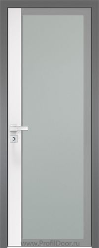 Дверь Profil Doors 6AGK вставка Аляска стекло Мателюкс серый прокрас кромка Матовая алюминиевая
