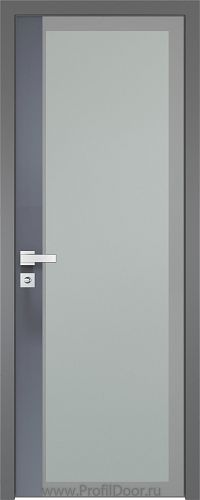 Дверь Profil Doors 6AGK вставка Антрацит стекло Мателюкс серый прокрас кромка Матовая алюминиевая