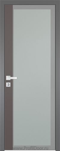 Дверь Profil Doors 6AGK вставка Какао матовый стекло Мателюкс серый прокрас кромка Матовая алюминиевая