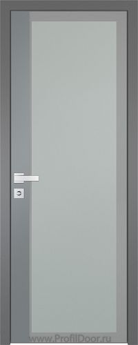 Дверь Profil Doors 6AGK вставка Кварц матовый стекло Мателюкс серый прокрас кромка Матовая алюминиевая