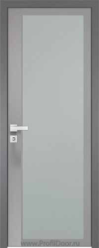 Дверь Profil Doors 6AGK вставка Манхэттен стекло Мателюкс серый прокрас кромка Матовая алюминиевая