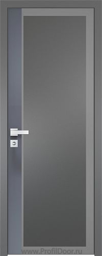 Дверь Profil Doors 6AGK вставка Антрацит стекло Планибель графит серый прокрас кромка Матовая алюминиевая