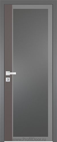 Дверь Profil Doors 6AGK вставка Какао матовый стекло Планибель графит серый прокрас кромка Матовая алюминиевая