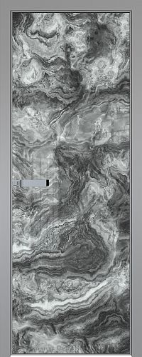 Дверь Profil Doors 1AGN стекло Атриум серебро цвет профиля Серебро (с наличником)