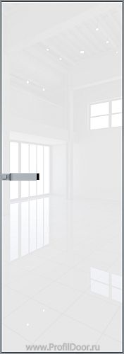 Дверь Profil Doors 1AGN стекло Lacobel Белый лак цвет профиля Серебро