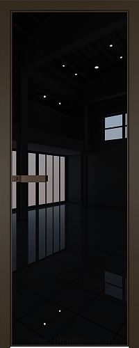 Дверь Profil Doors 1AGN стекло Lacobel Черный лак цвет профиля Деорэ (с наличником)