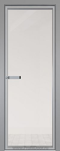 Дверь Profil Doors 1AGN стекло Прозрачное цвет профиля Серебро (с наличником)