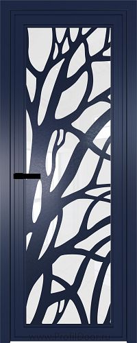 Дверь Profil Doors 1AGP стекло Белый Триплекс цвет профиля Cиний матовый RAL5003 вставка Рисунок 2