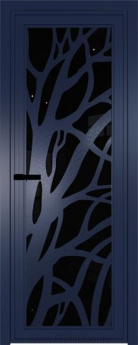 Дверь Profil Doors 1AGP стекло Черный Триплекс цвет профиля Cиний матовый RAL5003 вставка Рисунок 2
