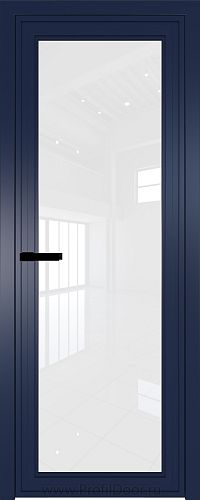 Дверь Profil Doors 1AGP Цвет профиля Cиний матовый RAL5003 стекло Белый Триплекс