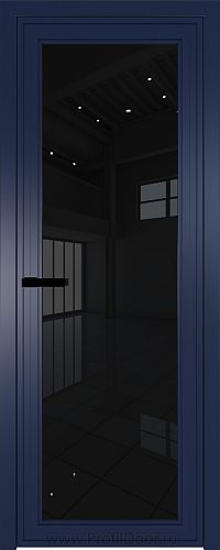 Дверь Profil Doors 1AGP Цвет профиля Cиний матовый RAL5003 стекло Черный Триплекс