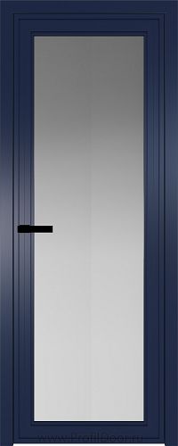 Дверь Profil Doors 1AGP стекло Матовое цвет профиля Cиний матовый RAL5003