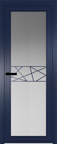 Дверь Profil Doors 1AGP стекло Матовое цвет профиля Cиний матовый RAL5003 вставка Рисунок 1