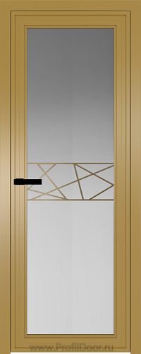 Дверь Profil Doors 1AGP стекло Матовое цвет профиля Золото вставка Рисунок 1