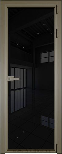 Дверь Profil Doors 1AX стекло Черный Триплекс цвет профиля Шампань