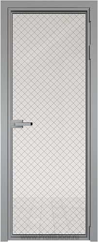 Дверь Profil Doors 1AX стекло Ромб черный цвет профиля Серебро