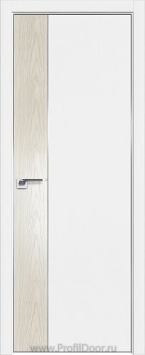 Дверь Profil Doors 100E цвет Аляска кромка Матовый Алюминий с 4-х сторон вставка Дуб SKY Белёный