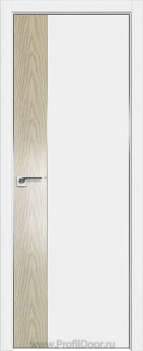 Дверь Profil Doors 100E цвет Аляска кромка Матовый Алюминий с 4-х сторон вставка Дуб SKY Крем