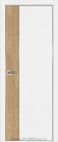Дверь Profil Doors 100E цвет Аляска кромка Матовый Алюминий с 4-х сторон вставка Каштан Натуральный