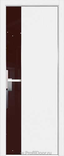 Дверь Profil Doors 100E цвет Аляска кромка Матовый Алюминий с 4-х сторон стекло Lacobel Коричневый лак