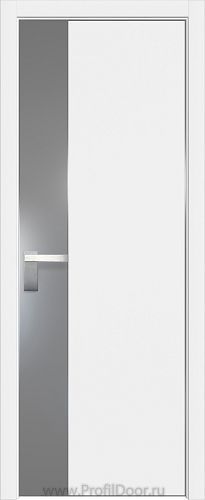 Дверь Profil Doors 100E цвет Аляска кромка Матовый Алюминий с 4-х сторон стекло Lacobel Серебро Матлак